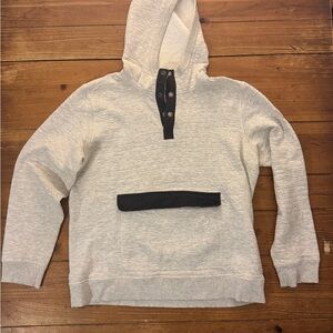 The North Face Light Gray Hoodie with Black Details